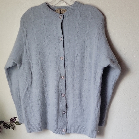Colonial Consepts New Zeland Wool Angora Women's Light Blue Sweater Size XL - Picture 1 of 8